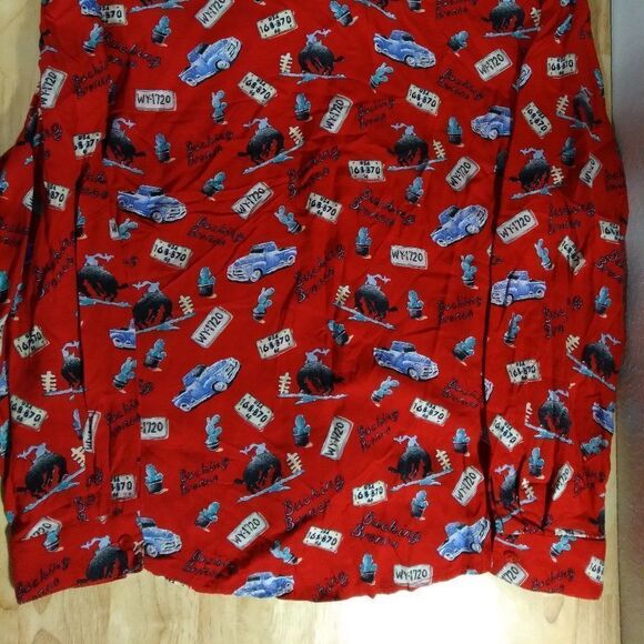 Vintage Circle T By Marilyn Lenox Americana Bucking Bronco Pattern Shirt - Picture 7 of 7